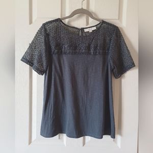 Loft lace accent top